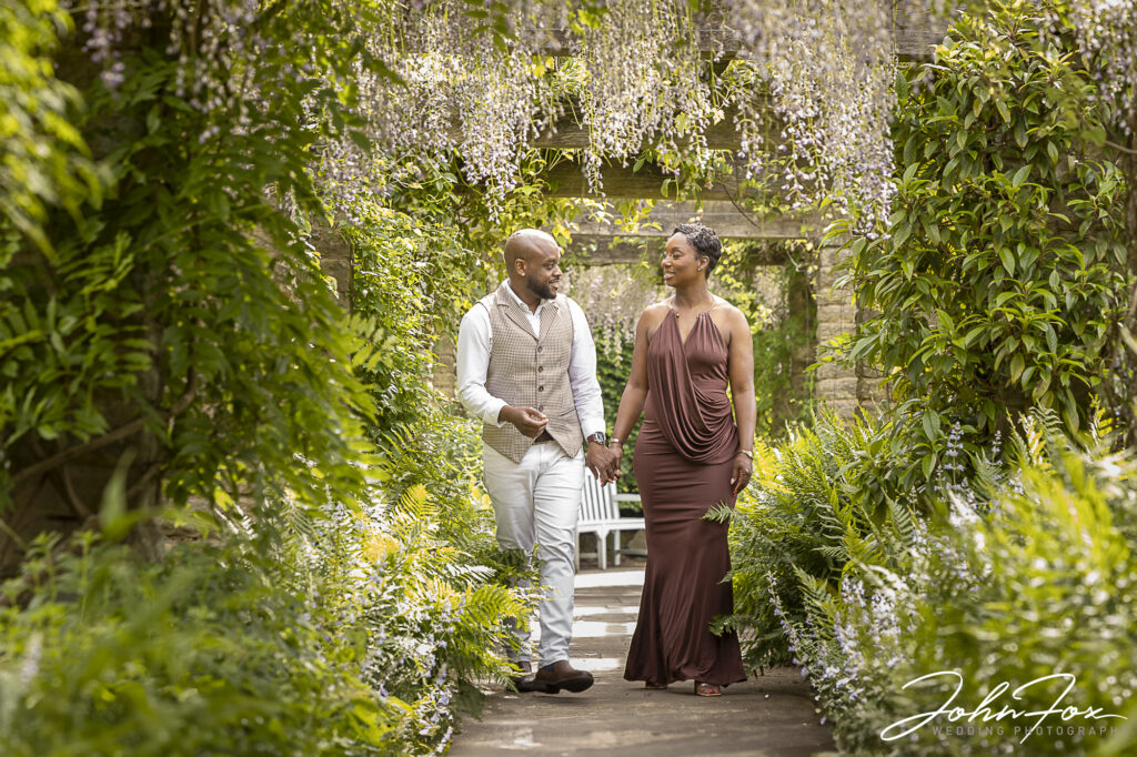 Nicola and Melvin’s pre-wedding photography at Winterbourne House and Garden Birmingham