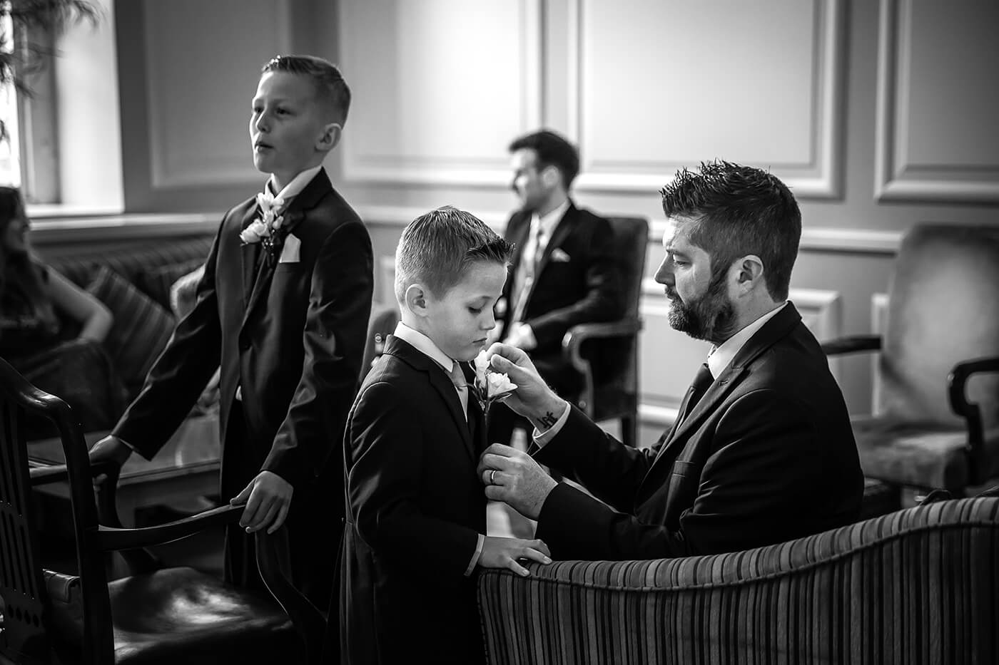 John Fox image of wedding preparations at Chicheley Hall
