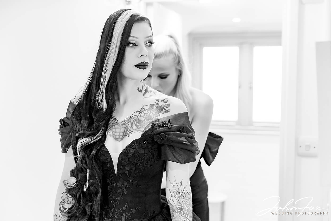 Gothic Wedding with a Stunning Bride in Black on Halloween