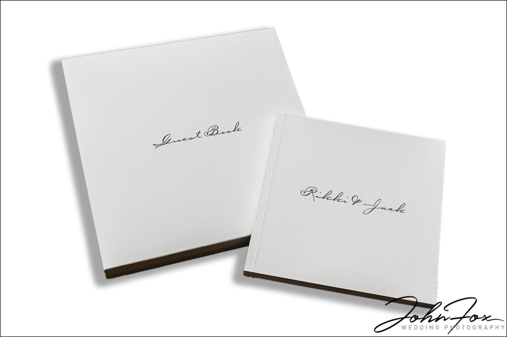 Rikki and Jack’s personalised wedding guest book for Mill Barns Shropshire