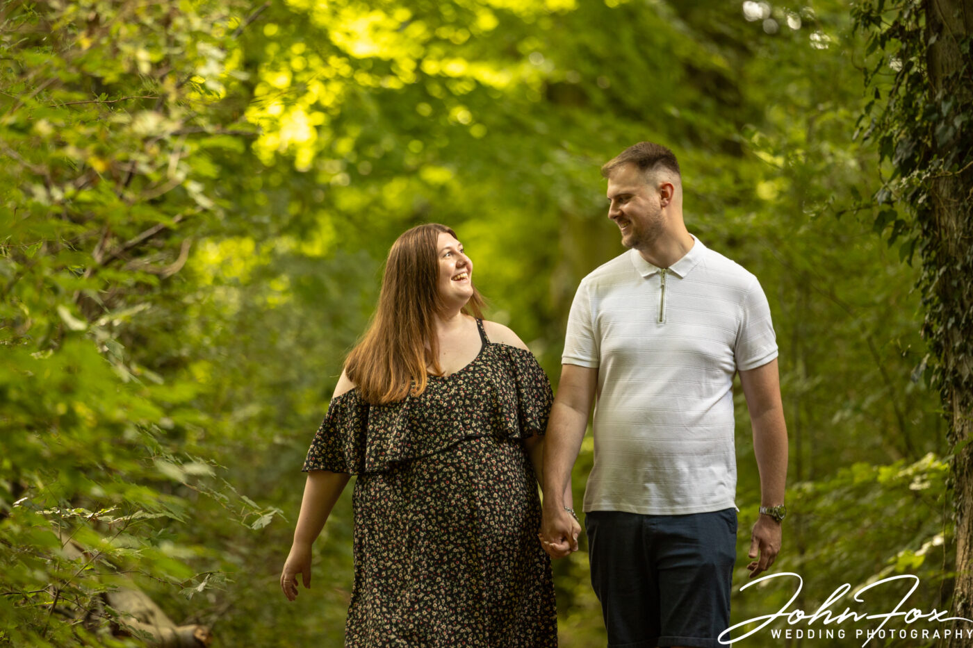 Bride and groom on a prewedding outside shoot at Magnolia Park by John Fox