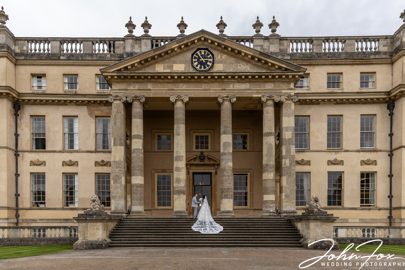 Bride and Groom in the grounds at Stowe House