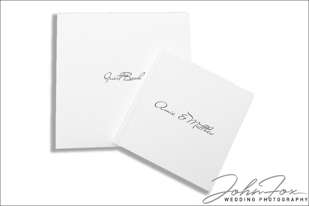 Aime and Matthew’s personalised guest book for their Mill Barns wedding